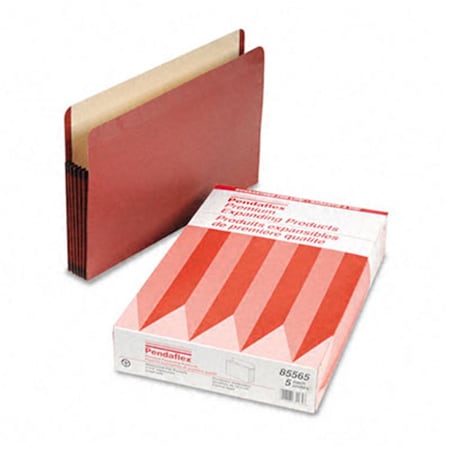 Esselte Pendaflex 5 1/4 Expansion File Straight Cut Red Fiber/Manila Legal, 5PK 85565